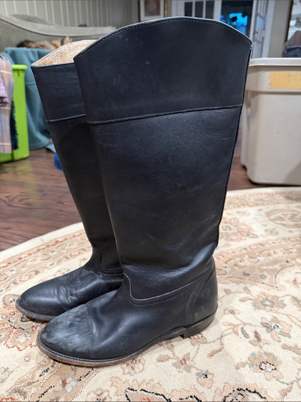 Frye Black Over-the-Knee Leather Riding Boots